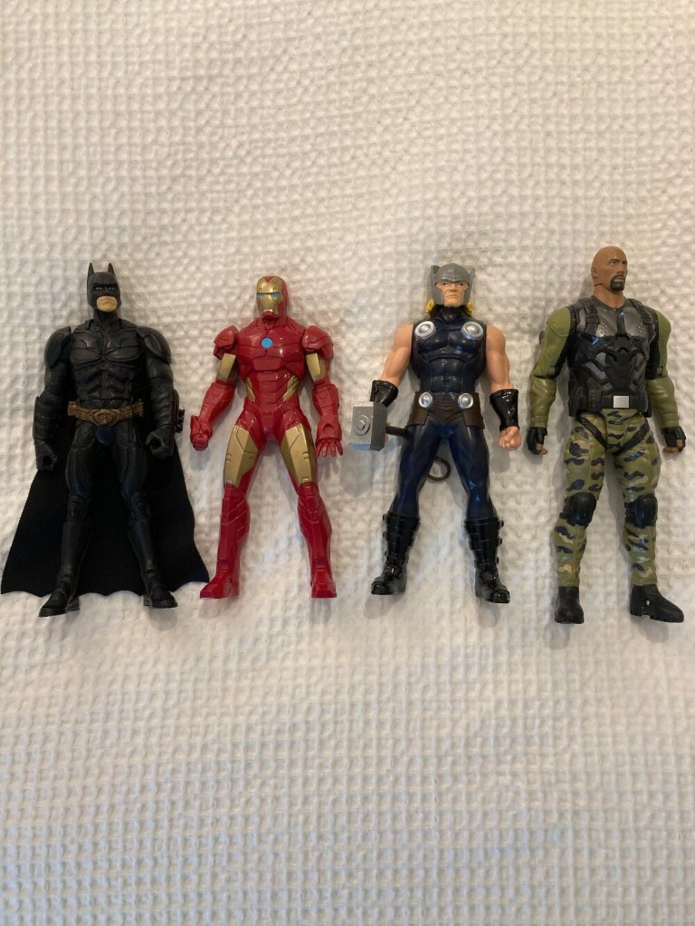 Large Superhero Action Figure Lot - (Batman, Iron Man, Thor, Luke Cage)